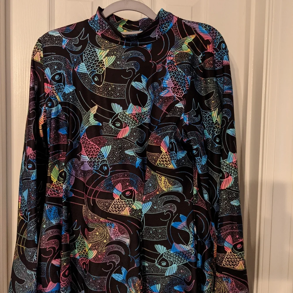 BlackMilk Koi Rainbow LS Evil LL Dress XL - Picture 7 of 9